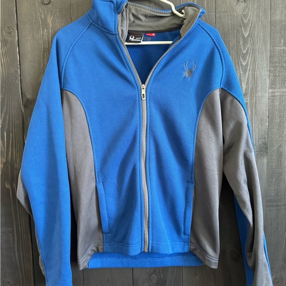 Spyder Blue and Gray Fleece Jacket - Picture 1 of 3